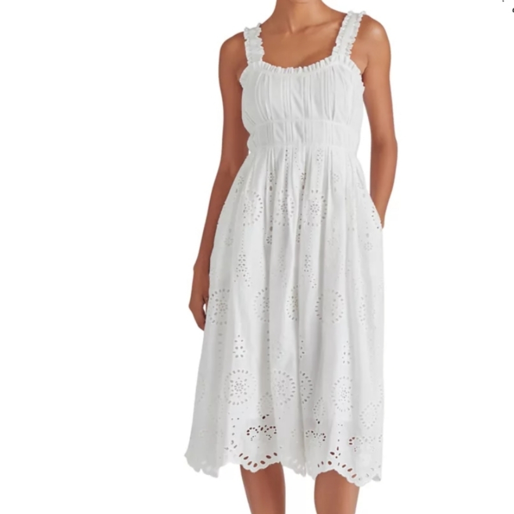 Copy Steve Madden Essie White Boho Cottage Sweetheart Medium Dress 230